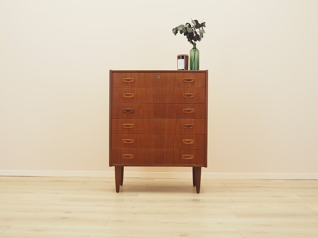 komody Komoda tekowa z szufladami, duński design lat 60.