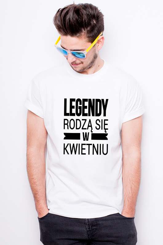 T-shirt męski - legendy rodzą się w kwietniu AllbagAllprints