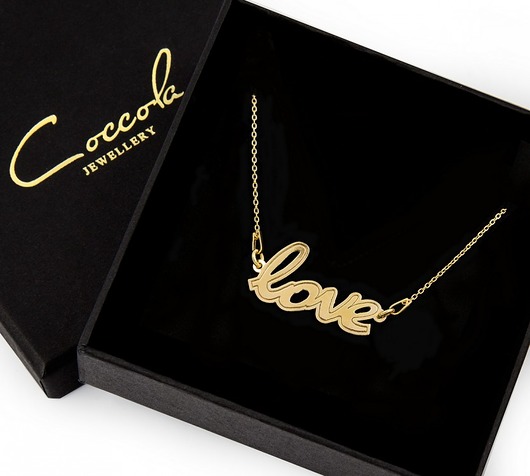 NASZYJNIK "LOVE" - SREBRO 925 POZŁACANE Coccola JEWELLERY