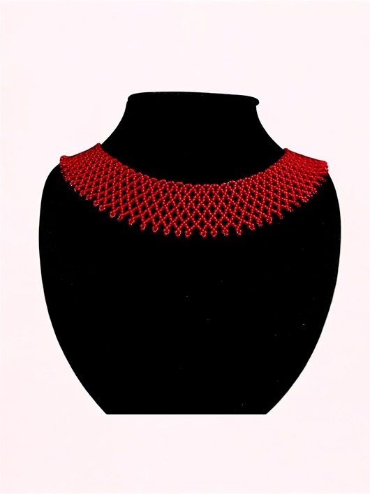 kolie Łemkowska krywulka, kolia koralikowa handmade, naszyjnik