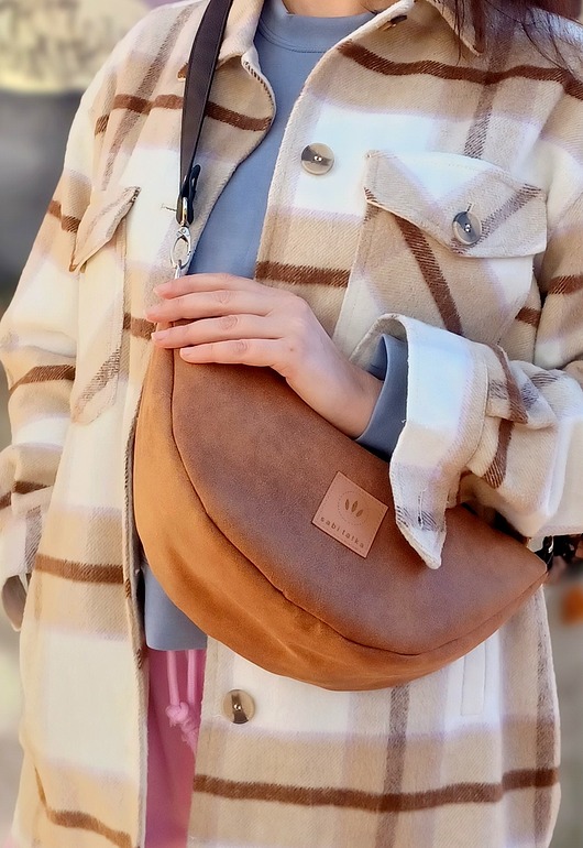 saszetka nerka Banana nerka z brązowego nubuku Canyon