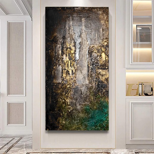 obrazy Obrazy do salonu -  metaliczny na płótnie płaskorzeźba 80x160cm