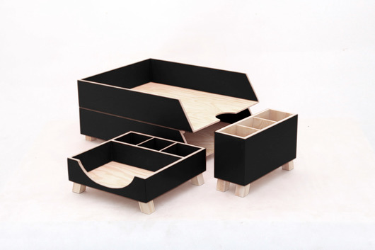 Organizer na  biurko - 4 Przyborniki na biurko Clock Wood Studio