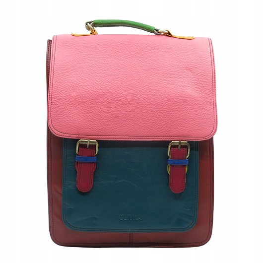 plecaki Plecak skórzany damski torebka 2w1 elegancki pojemny mieści A4 OLIVKA