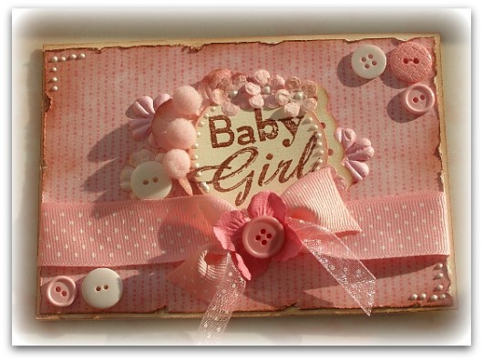 Baby Girl - kartka gratulacyjna. Z Papieru Tworzone