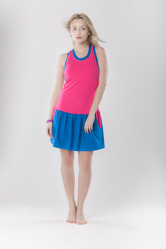 DRESS.BOXING pink&blue taff.one