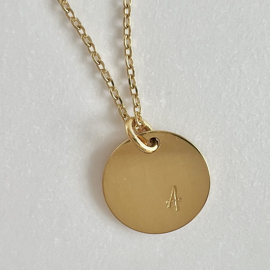 złote naszyjniki Personalizowany naszyjnik z literką blaszka 12 mm, splot ankrowy