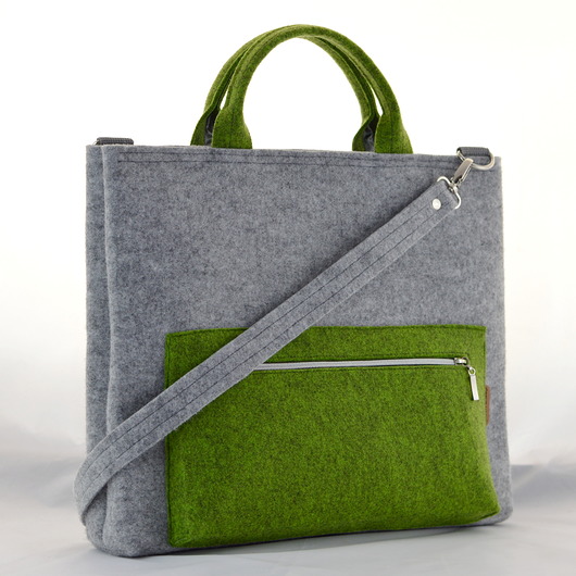 Torebka - Laptopówka Minimalizm Zielona Green Sheep