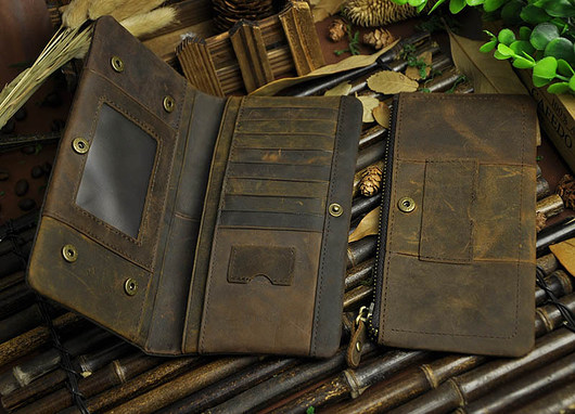 PORTFEL VINTAGE BROWN - Z ETUI NA KOMÓRKĘ - 24h DROBINY CZASU