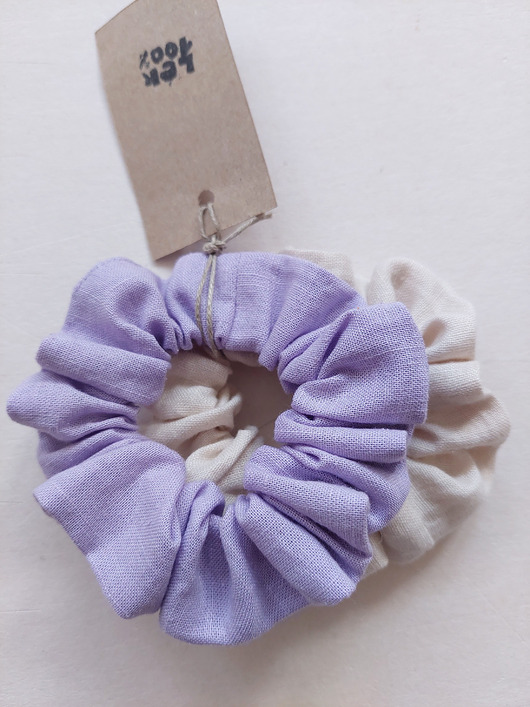 gumki do włosów 100% len, 2 gumki do włosów