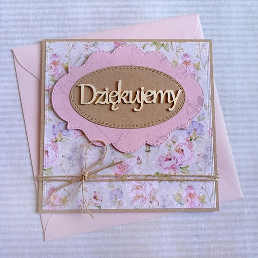 kartki scrapbooking DZIĘKUJEMY :: kartka handmade :: PODZIĘKOWANIE