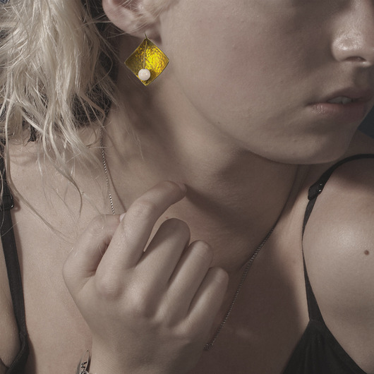 kolczyki - inne Tytanowe romby