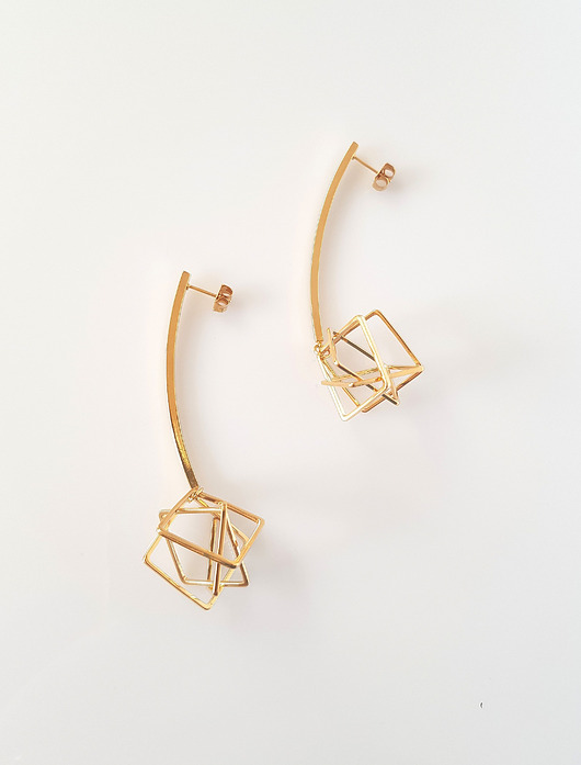 kolczyki pozłacane Kolczyki pozłacane Geometric v long