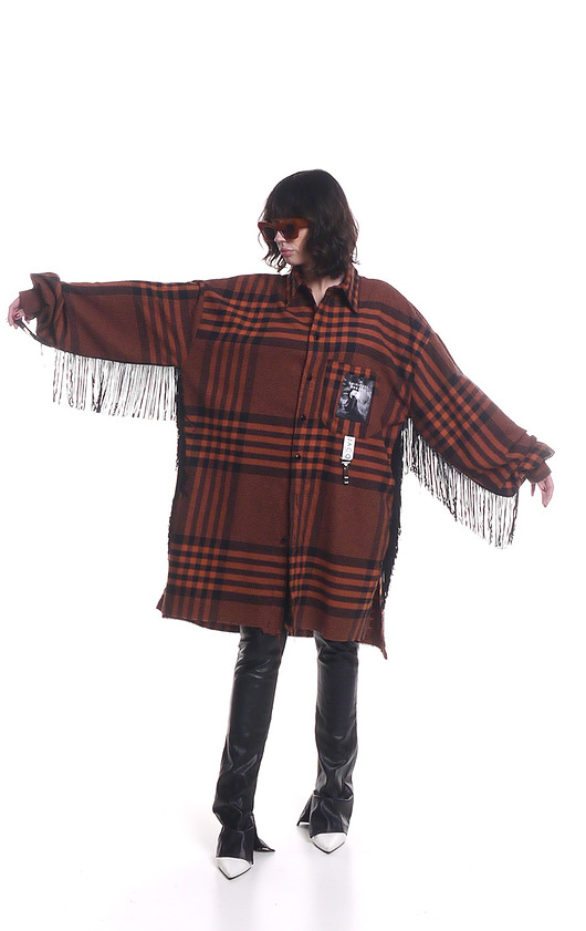 koszule damskie  Koszula unisex z naszywką Spiritual Dreams i frędzlami