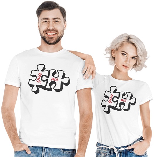 koszule damskie  Koszulki dla pary puzzle