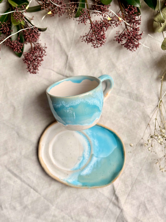 filiżanki Zestaw Cappuccino: filiżanka ze spodkiem