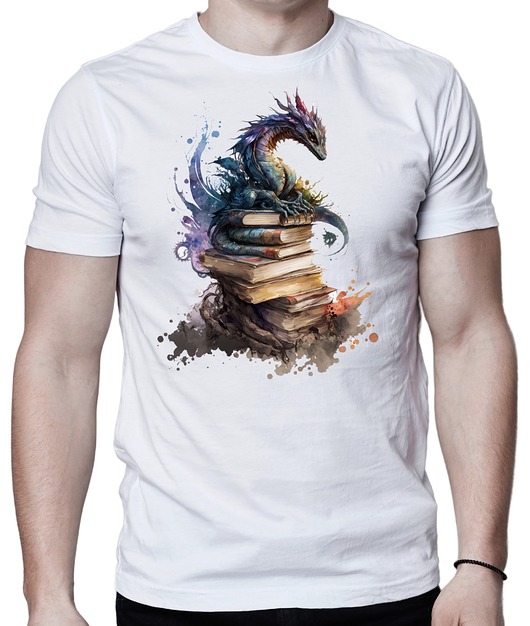 t-shirty męskie Koszulka smok książki fantasy