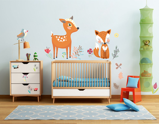 LEŚNE ZWIERZĄTKA Z LISKIEM - komplet naklejek Make My Home