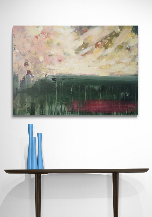 obrazy Obraz na zamówienie kupującego - abstrakcyjny pejzaż - 50x70 cm