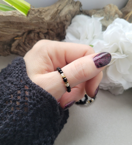 pierścionki elastyczne Pierścionek ochronny z Turmalinem