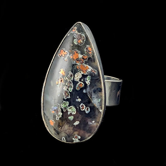 pierścionki srebrne Pierścionek dostojny kwarc z miedzią