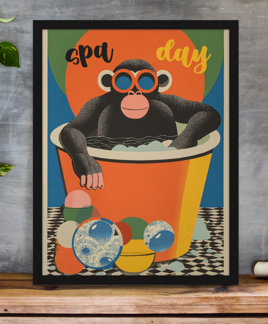 plakaty Plakat małpa spa daj