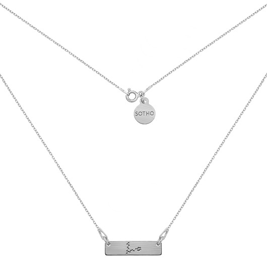 srebrne naszyjniki Srebrny matowy naszyjnik z konstelacją Ryb