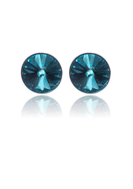 Kolczyki - wkrętki turkus SWAROVSKI SREBRO  Alessandra unique