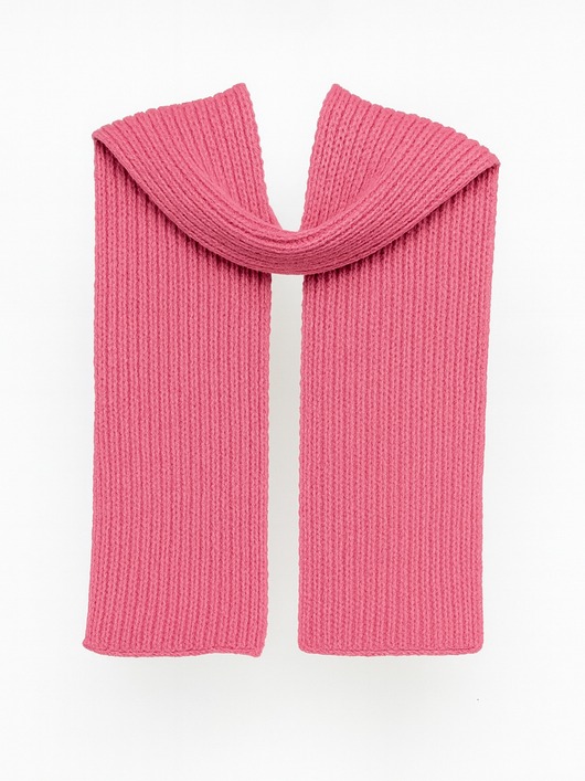 szale damskie PUCHACZ - szalik wełna merino, bawełna czesana różowy