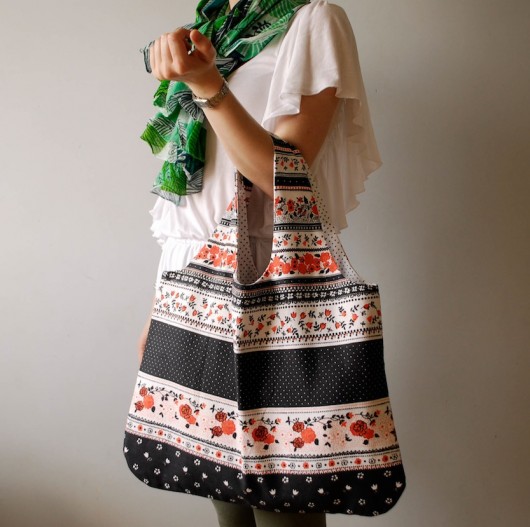 eko torba na zakupy FLORAL STRIPES longredthread