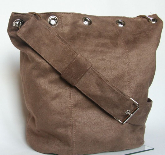 Kakaowa torba z alkantary  Balik Hand Made