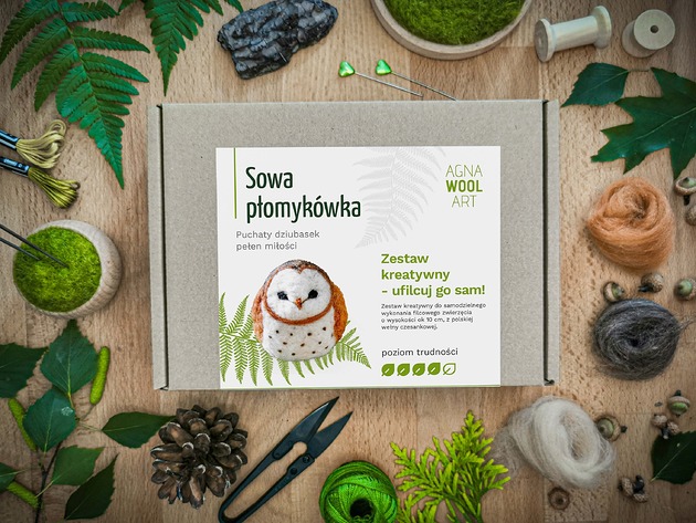 gry edukacyjne dla dzieci Zestaw kreatywny do filcowania: Sowa. Ufilcuj go sam!