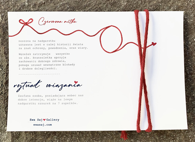 bransoletki ze szkła Czerwona Nitka - rytuał