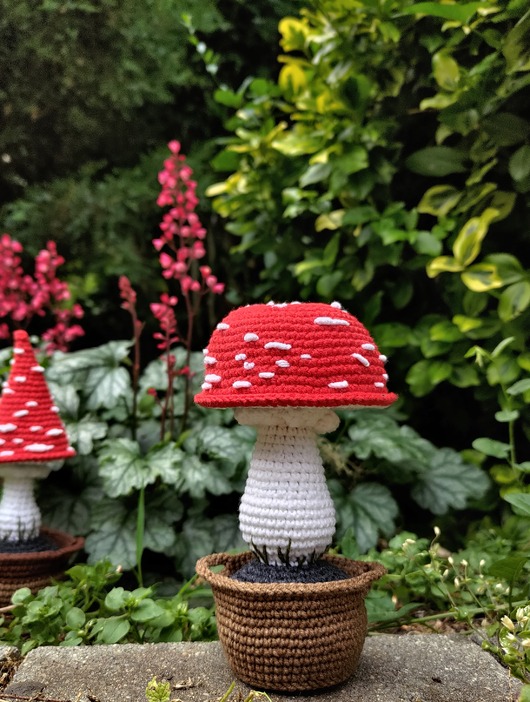 dodatki - różne Muchomor ozdoba, Grzybek w doniczce, Dekoracja biurka