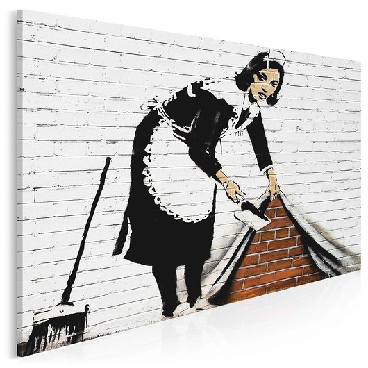20010 Obraz na płótnie - BANKSY KOBIETA - 120x80 VAKUdsgn