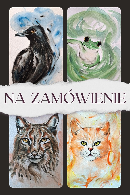 grafiki i ilustracje Obraz zamówienie duchowy zwierzęcy przewodnik totem medytacja akwarela