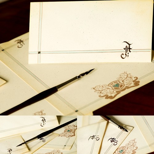 Elegancki papier listowy z monogramem A HERBE DESIGN
