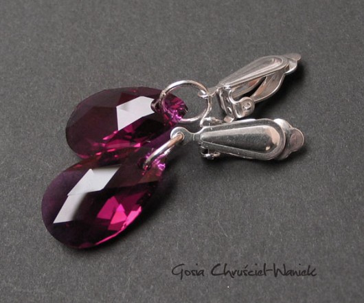 kryształ Swarovski - klipsy na zamówienie Gosia Chruściel-Waniek
