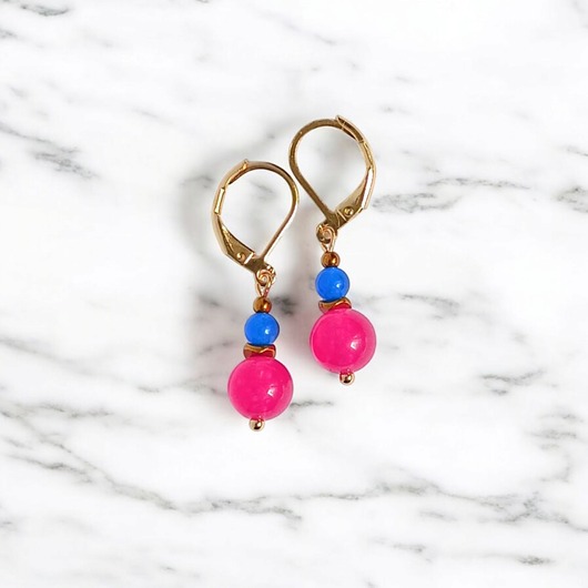 kolczyki z kamieniami SUMMER COLLECTION : drobne kolczyki : kolorowy jadeit I