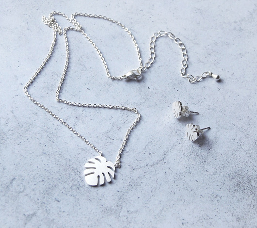 PROMOCJA :: komplet MONSTERA  :: silver kaktusia