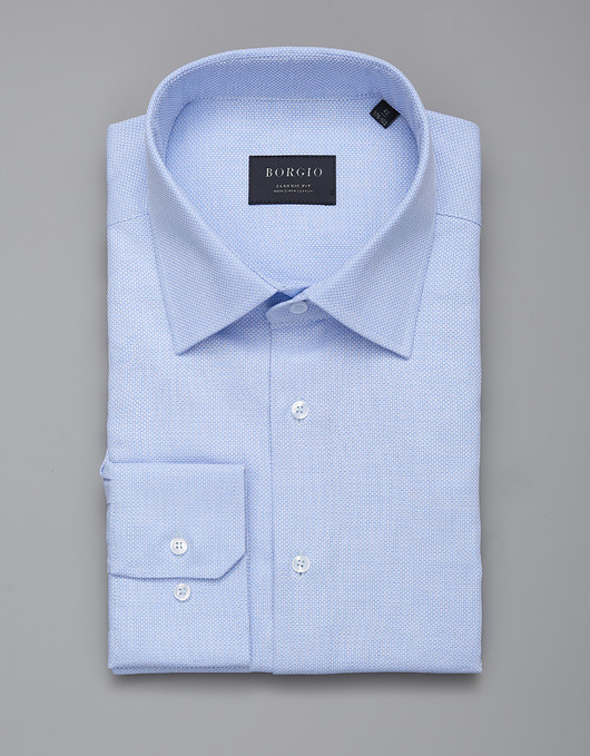 koszule męskie koszula męska dł. rękaw błękitna classic fit 00277 176/182 39