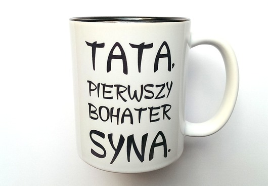 KUBEK TATA BOHATER z CZARNYM WNĘTRZEM FarrowDesign