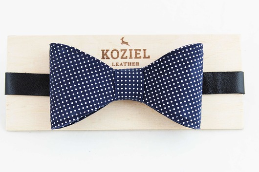 Muszka skórzana w grochy KOZIEL LEATHER DESIGN