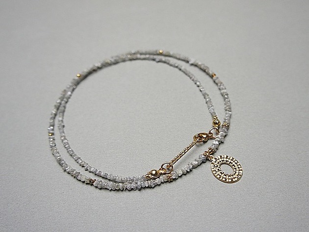 chokery Diamenty light grey   naszyjnik - Szlachetna kolekcja