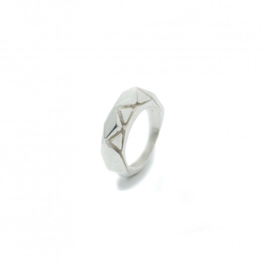 LABEL BIG ring / glossy silver Filimoniuk