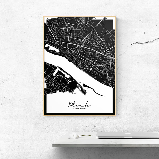 plakaty Plakat Płock mapa
