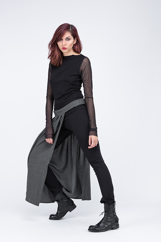 pleated half-skirt pudu