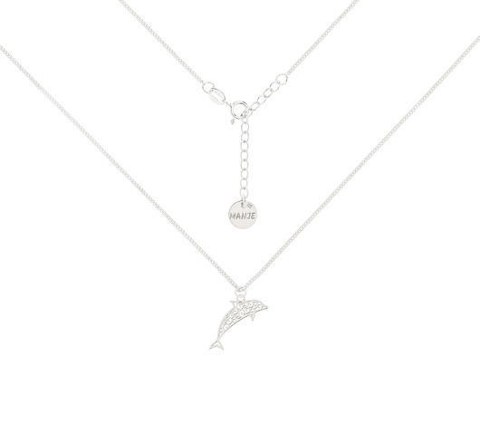 chokery Srebrny choker pancerka z delfinem