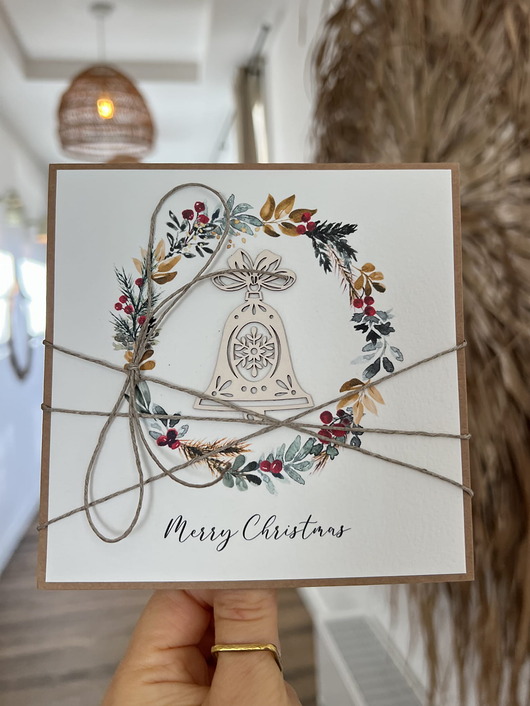 kartki świąteczne Stylowa ręcznie robiona kartka świąteczna Merry Christmas card
