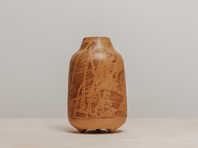 wazony Wazon na Nóżkach - złoty liść - 19cm